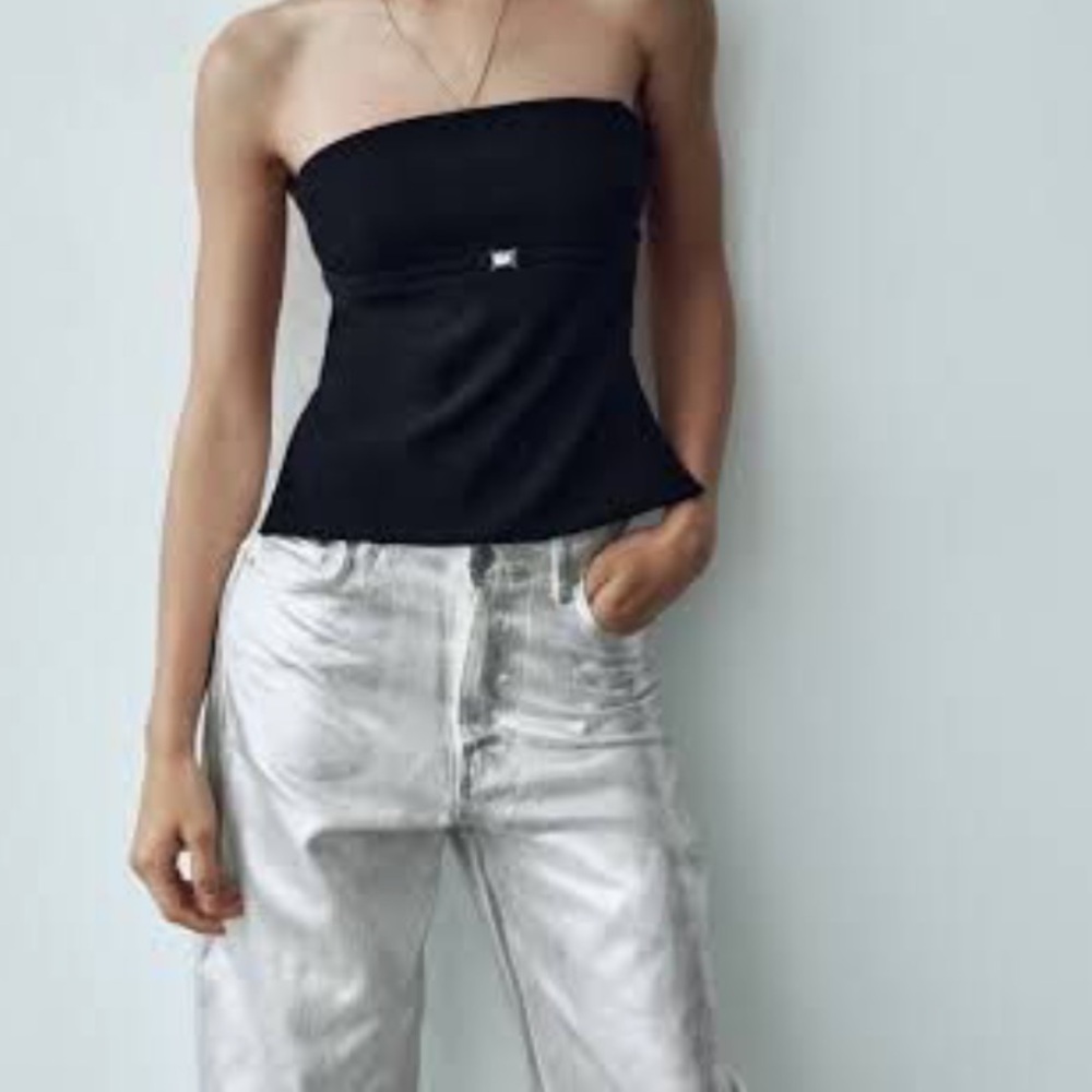 Zara Black Strapless Top